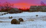 Barns In Winter Sunrise_02844-9
